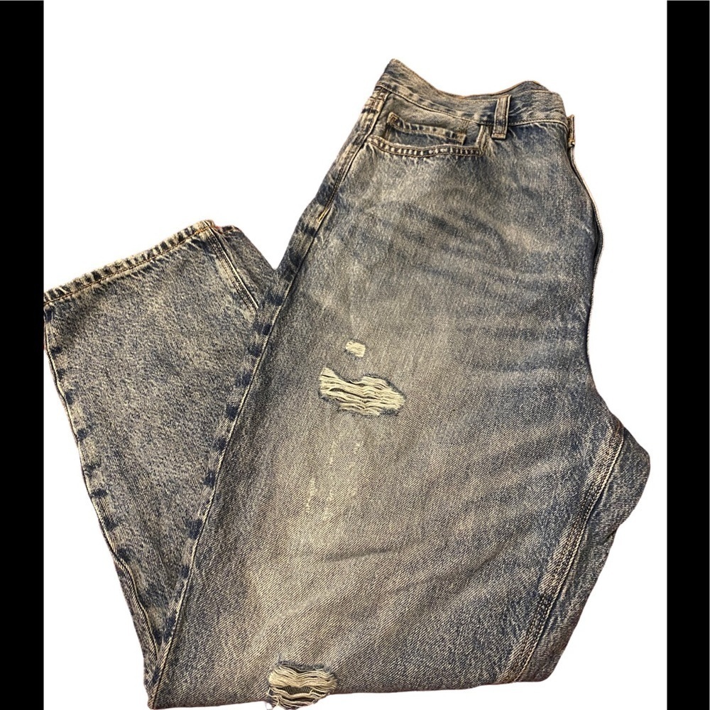 American Eagle distressed mom jeans